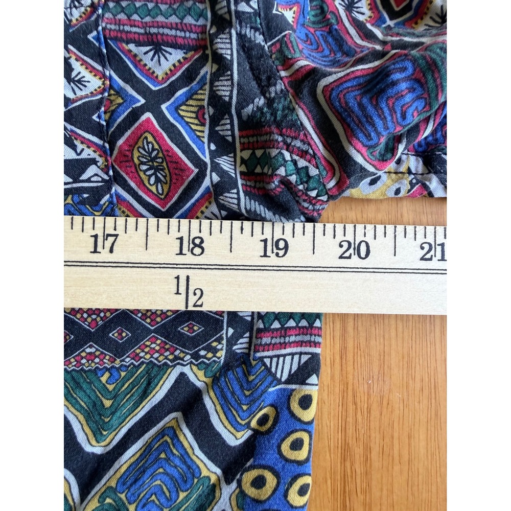 Cotton On Vintage Re-Mastered Mens Small Geometric Tribal Patchwork Shirt Multi - Picture 4 of 6